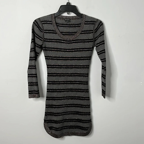 Club Monaco Striped Metallic Sweater Dress - Picture 1 of 5